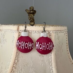 Ho Ho Ho Christmas Ornament Earrings Festive Holiday Dangle Jewelry Fun